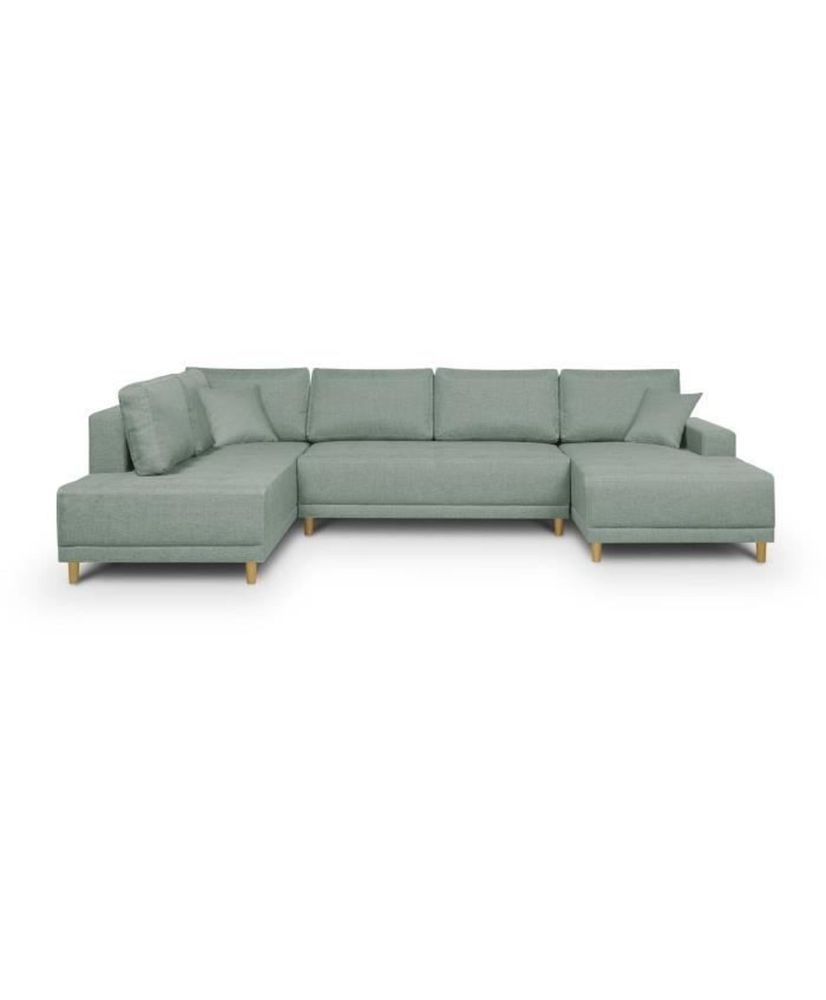 JAKOB umwandelbares Panorama-Ecksofa – 7 Sitzplätze – Graublau – Skandinavisch – 318 x 78 x 194 cm JAKOB umwandelbares Panorama-Ecksofa – 7 Sitzplätze – Graublau – Skandinavisch – 318 x 78 x 194 cm