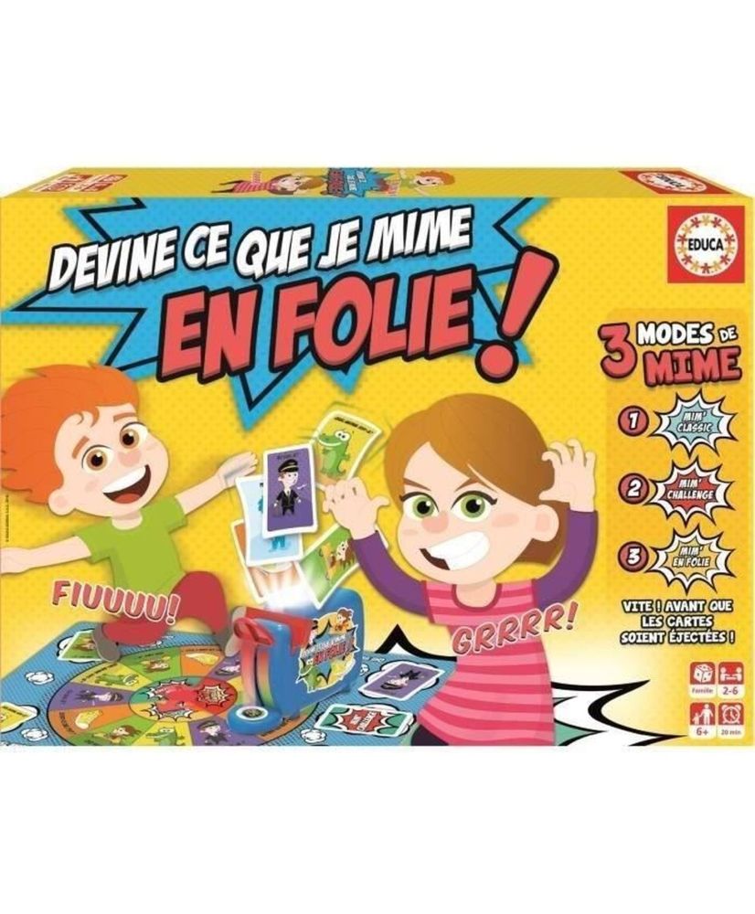 Devine Ce Que Je Mime En Folie - Jeux De Société enfant - EDUCA Devine Ce Que Je Mime En Folie - Jeux De Société enfant - EDUCA
