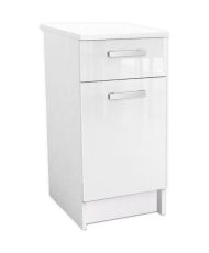 Meuble bas de cuisine 40 cm - Blanc brillant