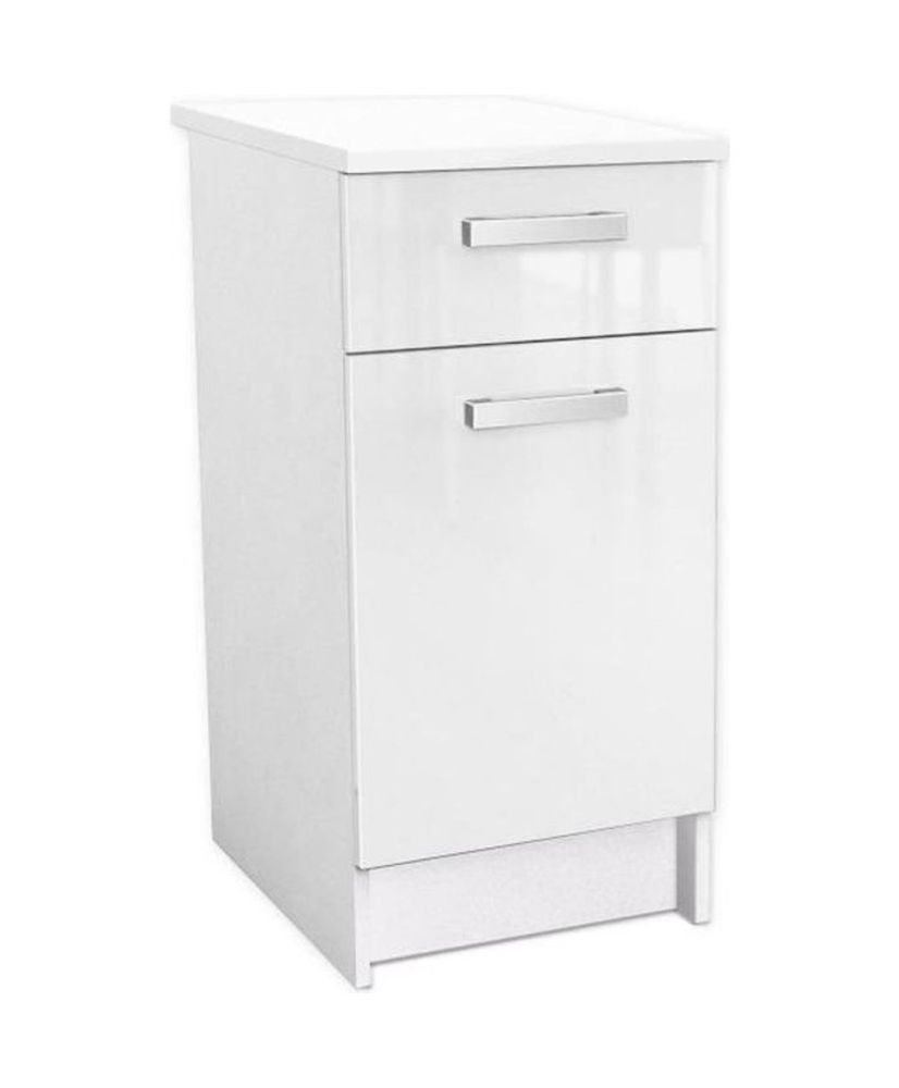 Meuble bas de cuisine 40 cm - Blanc brillant Meuble bas de cuisine 40 cm - Blanc brillant