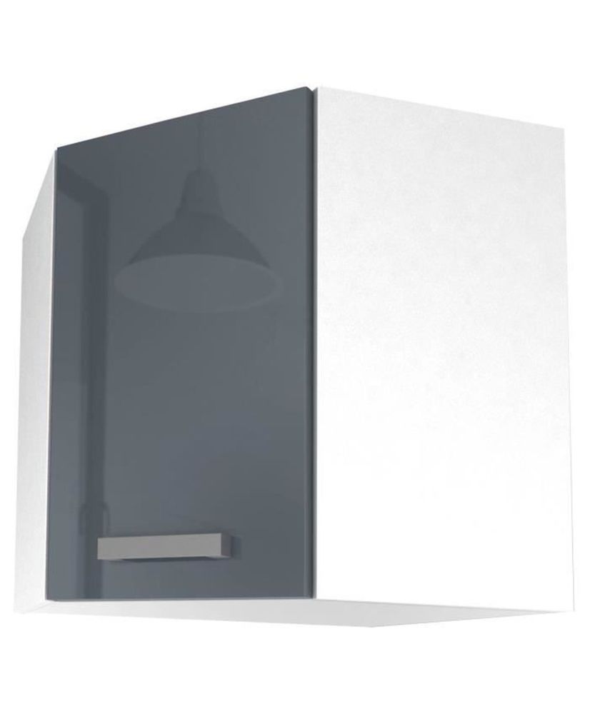 Hoher Eckküchenschrank 58 cm – Glänzendes Grau Hoher Eckküchenschrank 58 cm – Glänzendes Grau