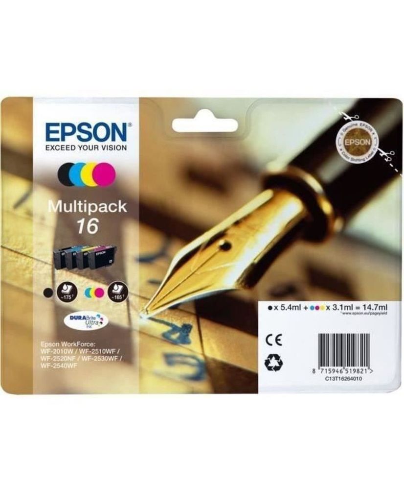Cartucho de tinta EPSON Multipack 16 - Pluma estilográfica - Negro, Cian, Amarillo, Magenta Cartucho de tinta EPSON Multipack 16 - Pluma estilográfica - Negro, Cian, Amarillo, Magenta
