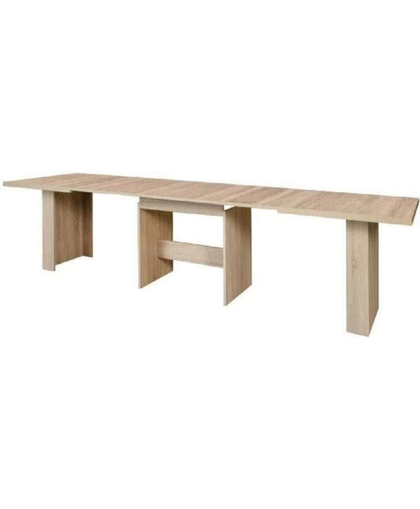 Extendable dining table for 6 to 12 people contemporary style Sonoma oak - DINING - 140-273 x 90 cm Extendable dining table for 6 to 12 people contemporary style Sonoma oak - DINING - 140-273 x 90 cm