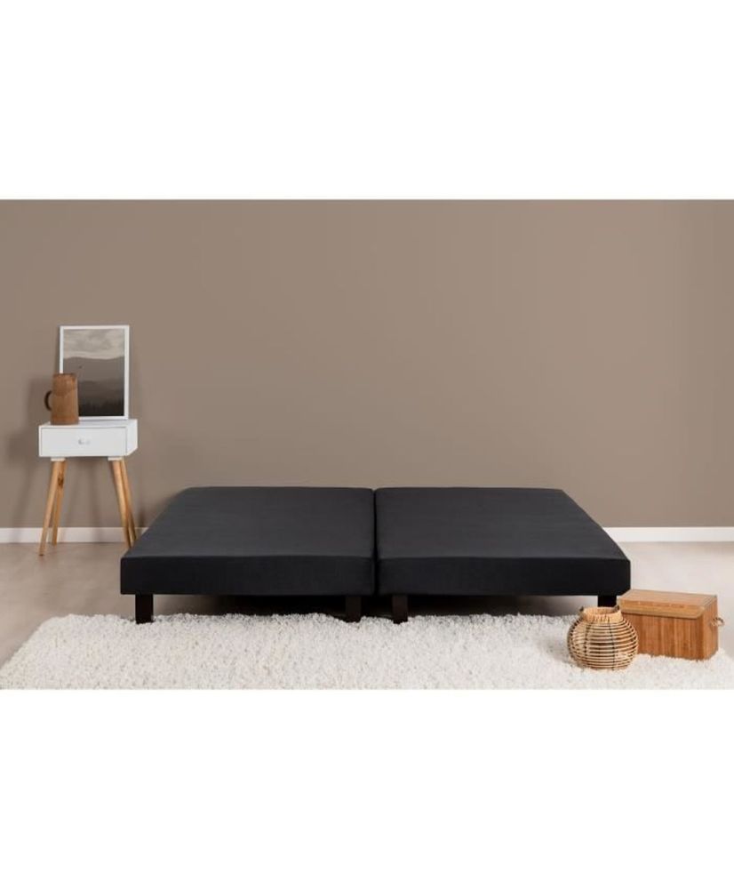 2 gepolsterte Lattenroste 180 x 200 cm – schwarzes Massivholz + Füße 2 gepolsterte Lattenroste 180 x 200 cm – schwarzes Massivholz + Füße