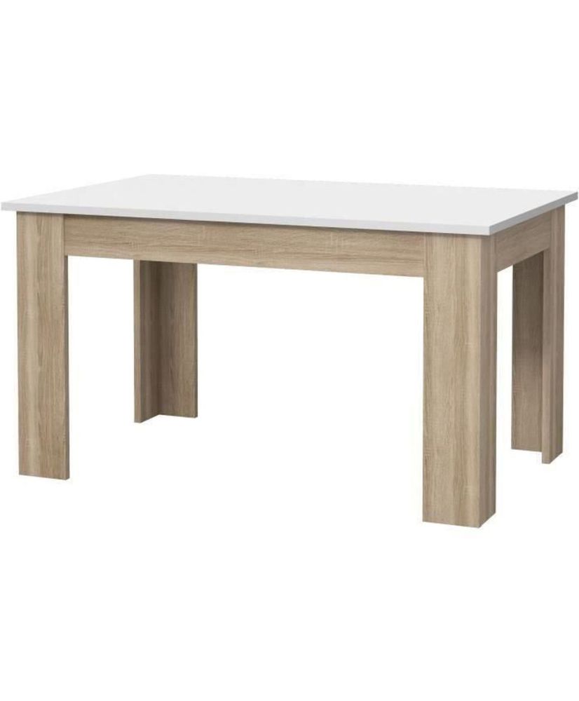Esstisch für 4 Personen – Weiß und Sonoma-Eiche – 140 x 90 x 75 cm Esstisch für 4 Personen – Weiß und Sonoma-Eiche – 140 x 90 x 75 cm