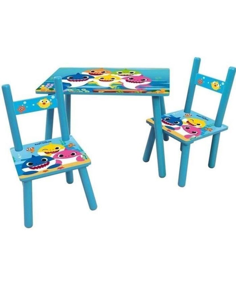 BABY SHARK rectangular table 41.5 x 61 x 42 cm + 2 chairs 49.5 x 31 x 31.5 cm for children BABY SHARK rectangular table 41.5 x 61 x 42 cm + 2 chairs 49.5 x 31 x 31.5 cm for children