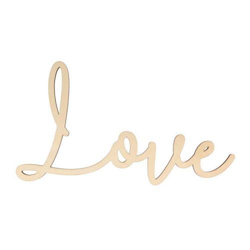 Wooden word plate 30 x 16 cm - Love