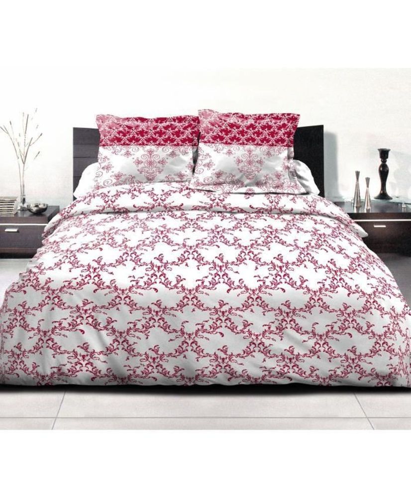 Duvet set 240 x 260 cm: Duvet cover + 2 pillowcases - 100% Cotton - Burgundy Duvet set 240 x 260 cm: Duvet cover + 2 pillowcases - 100% Cotton - Burgundy