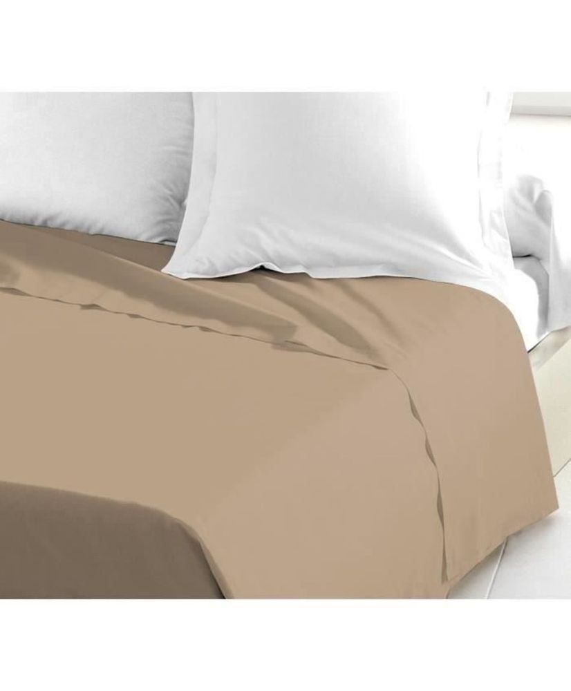 Drap Plat 100% coton 240 x 300 cm beige Drap Plat 100% coton 240 x 300 cm beige