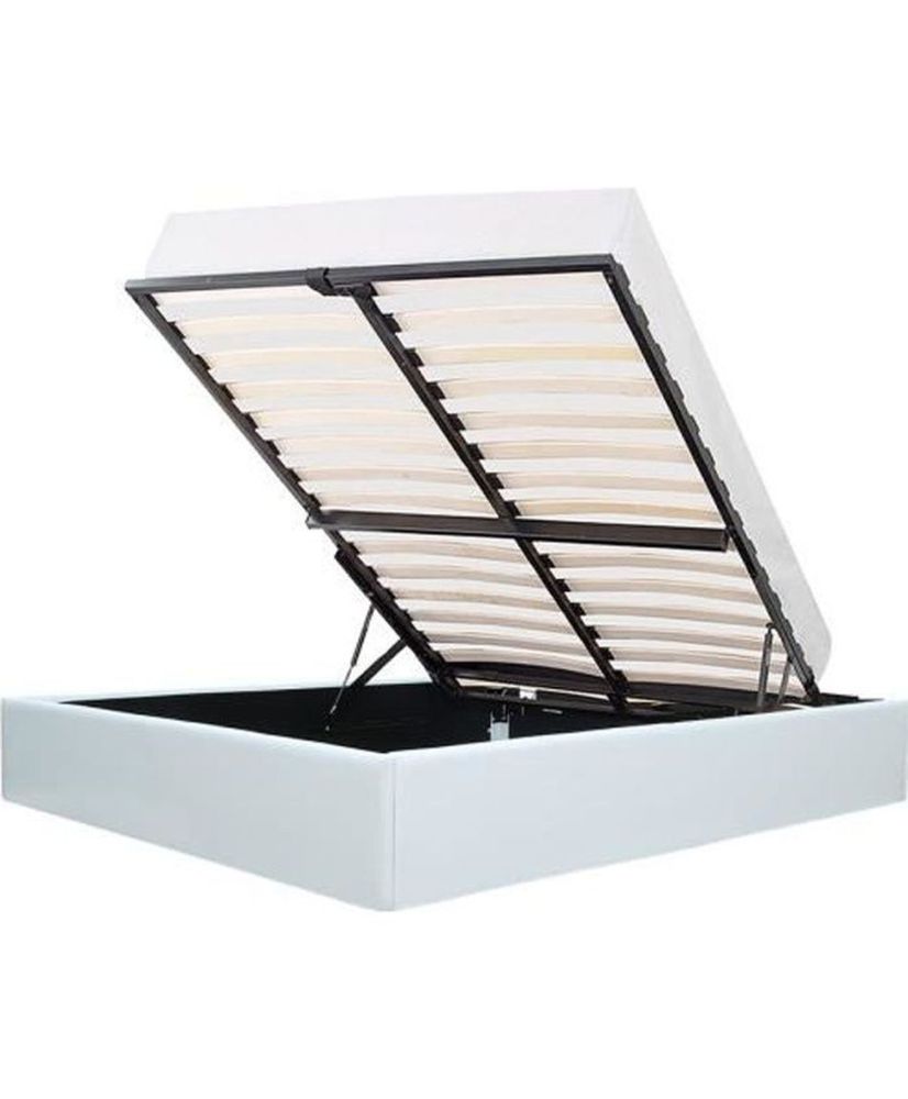 Erwachsenenbett 140 x 190 cm mit Aufbewahrungsbox – Faux White Erwachsenenbett 140 x 190 cm mit Aufbewahrungsbox – Faux White