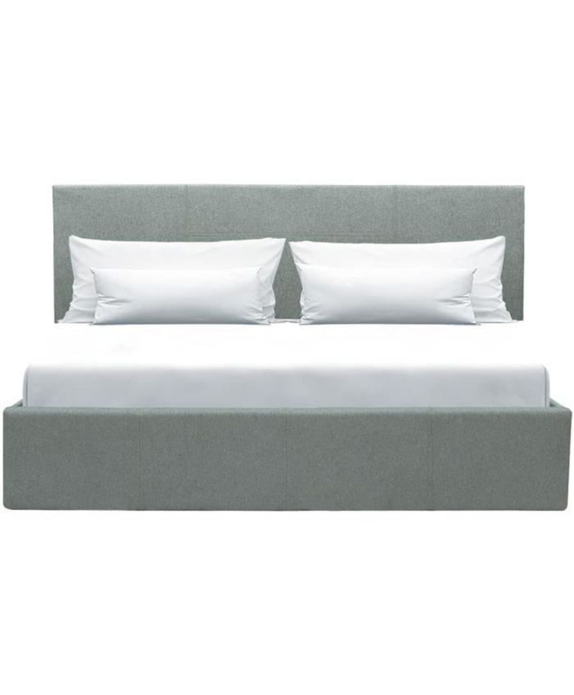 Lit coffre adulte MARTIN - Couchage 160 x 200 cm - Gris clair - Sommier à lattes - 209 x 166 x 99 cm Lit coffre adulte MARTIN - Couchage 160 x 200 cm - Gris clair - Sommier à lattes - 209 x 166 x 99 cm