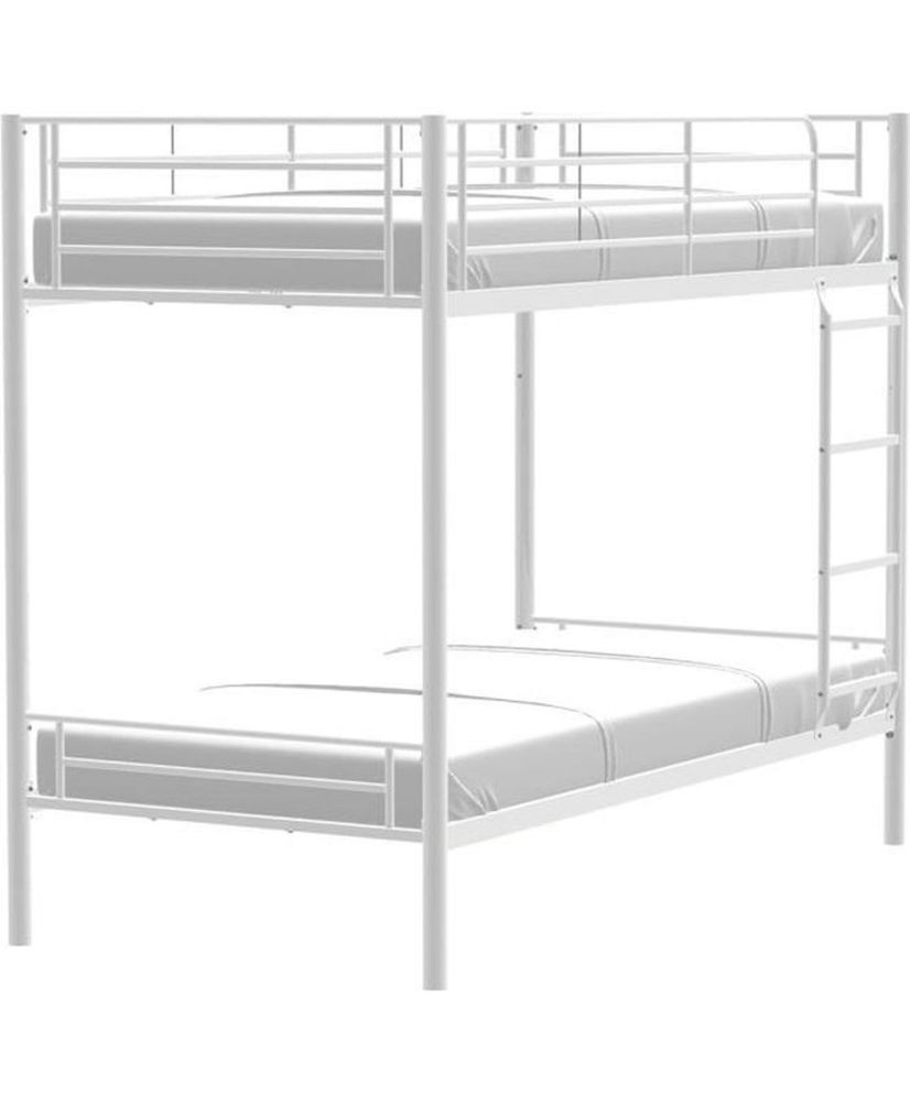 Literas metálicas separables - Blanco - Somieres incluidos - 2 x 90 x 190 cm - ABBY Literas metálicas separables - Blanco - Somieres incluidos - 2 x 90 x 190 cm - ABBY