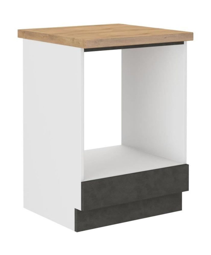 Mobile basso per forno da incasso con piano di lavoro - Grigio opaco - 60 x 51,6 x 85 cm - LASSEN Mobile basso per forno da incasso con piano di lavoro - Grigio opaco - 60 x 51,6 x 85 cm - LASSEN