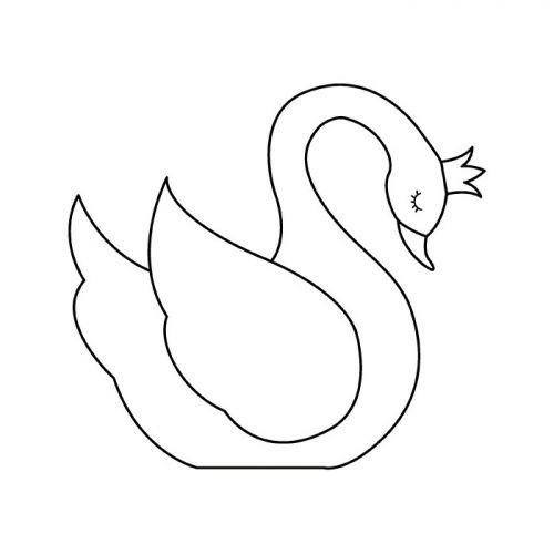 Wooden stamp 5 x 5 cm - Swan