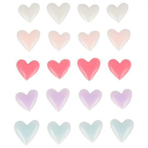 20 pegatinas de esmalte - corazones