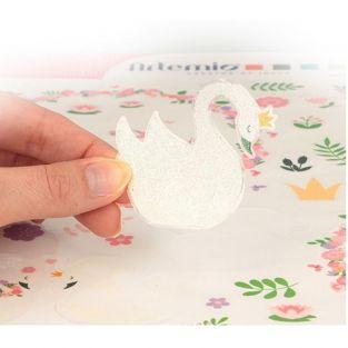 Transparent pre-cut sequined stickers - Swan