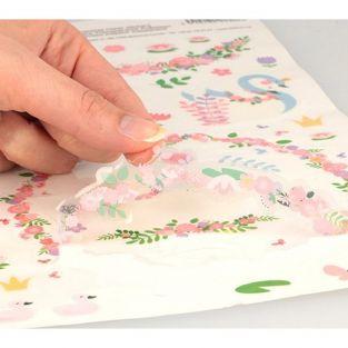Transparent pre-cut sequined stickers - Swan