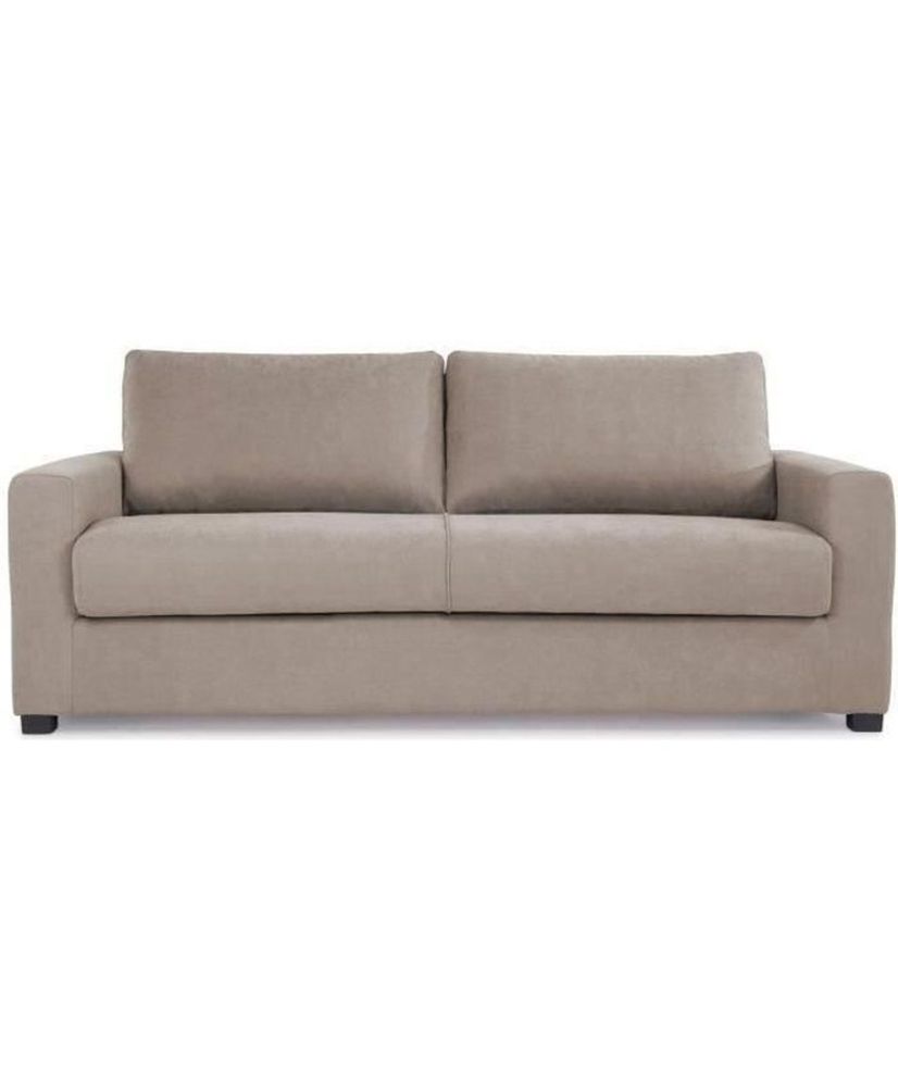 HEXAGONE Canapé droit convertible 3 places MAXIME - Tissu Beige - Couchage express - 194 x 96 x 83 cm HEXAGONE Canapé droit convertible 3 places MAXIME - Tissu Beige - Couchage express - 194 x 96 x 83 cm