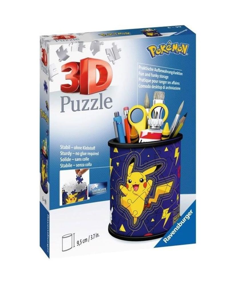 Ravensburger Puzzle 3D Pokémon bote de lápices - 54 piezas - Sin pegamento Ravensburger Puzzle 3D Pokémon bote de lápices - 54 piezas - Sin pegamento