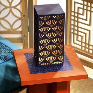 Lampe en bois style Japon à customiser 26 x 12 cm