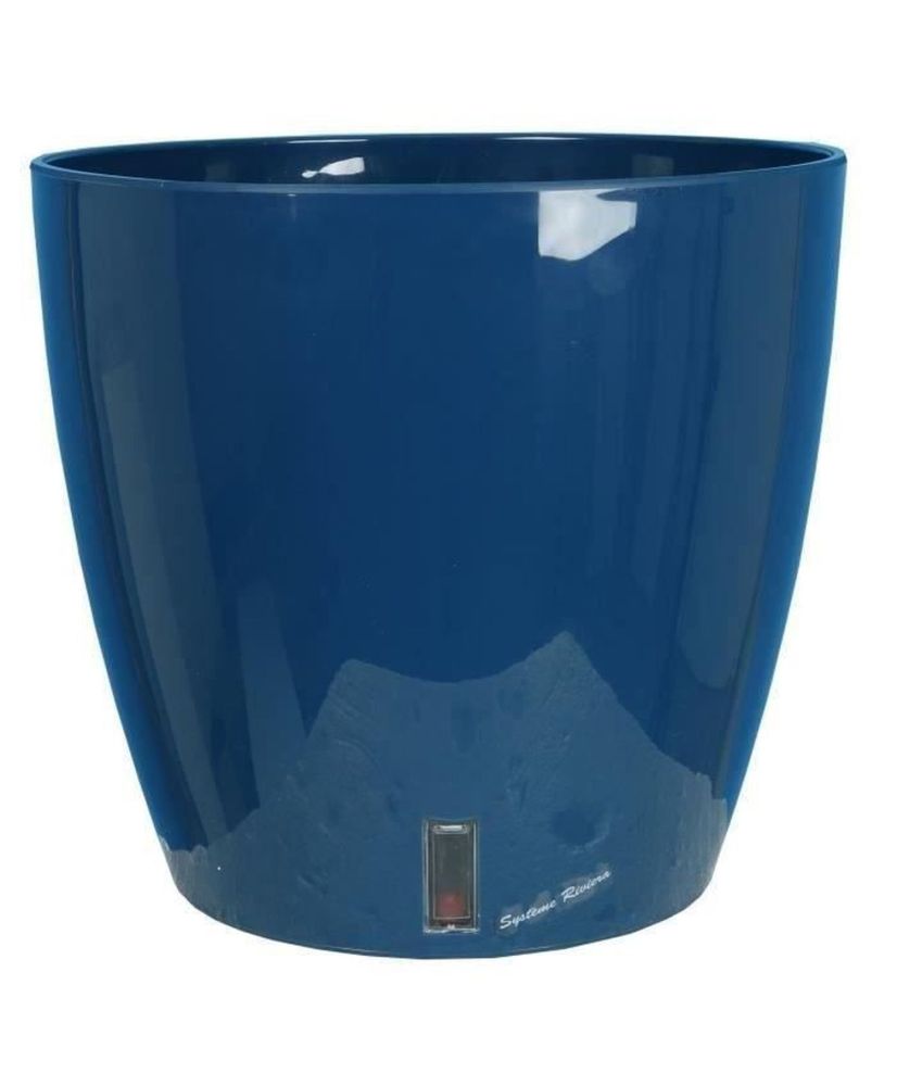 Jardinera redonda para flores - Plástico Ø 36 cm - Azul Jardinera redonda para flores - Plástico Ø 36 cm - Azul