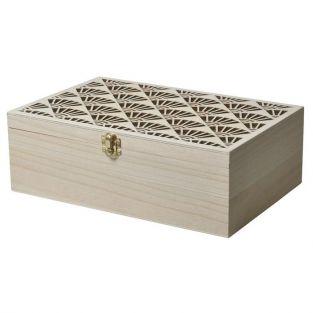 Boîte à bijoux en bois à customiser 30 x 20 x 10 cm