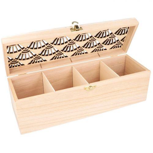 Wooden tea box to customize 30 x 10 x 10 cm