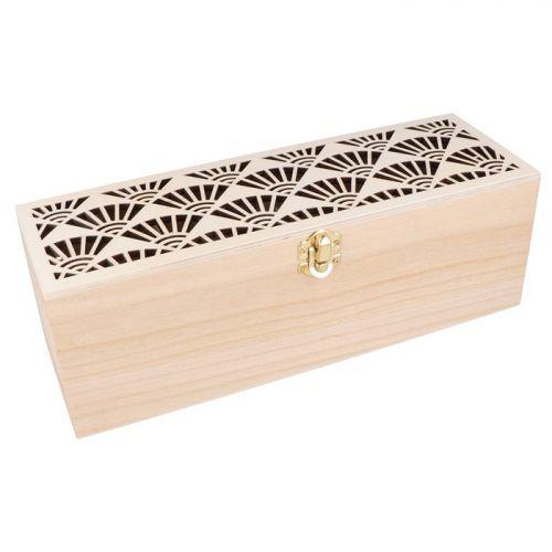 Caja de té de madera para personalizar 30 x 10 x 10 cm