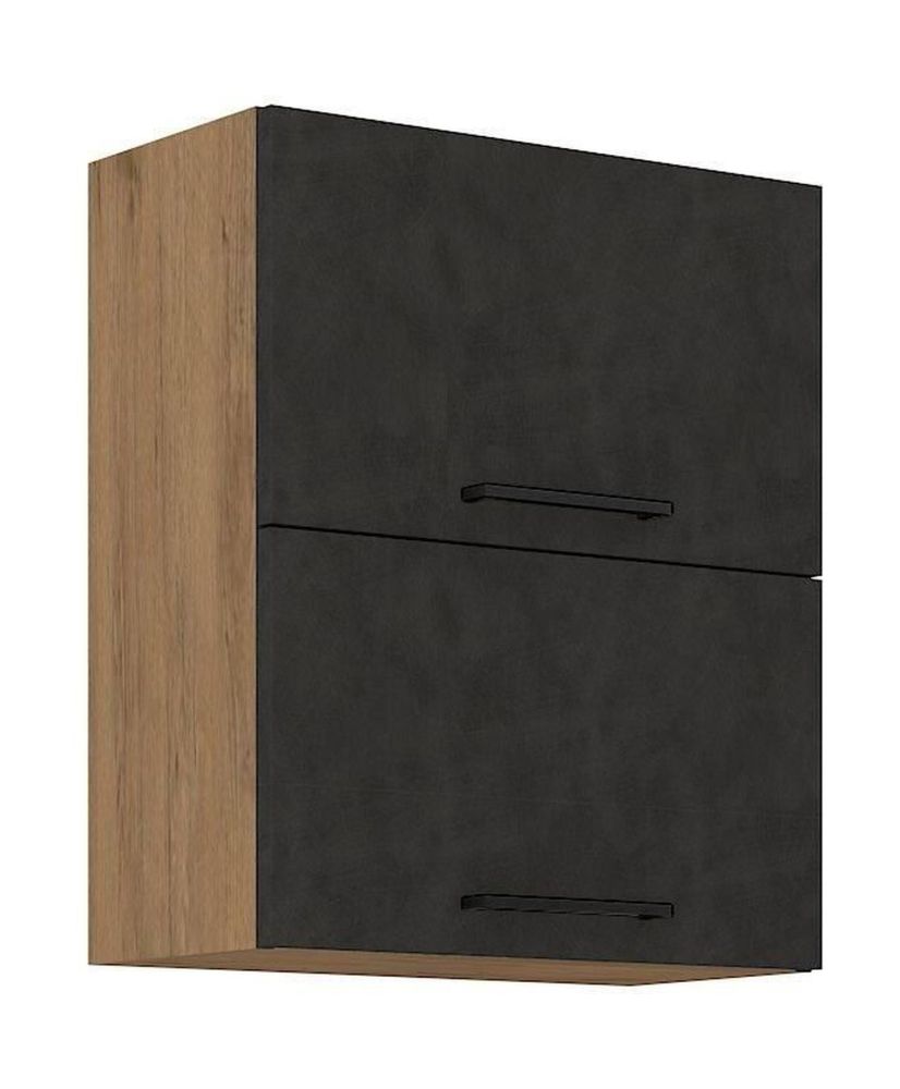 Hochschrank - Eiche Lancelot und Melamin in Materagrau - 1 Tür - 60 x 72 cm Hochschrank - Eiche Lancelot und Melamin in Materagrau - 1 Tür - 60 x 72 cm