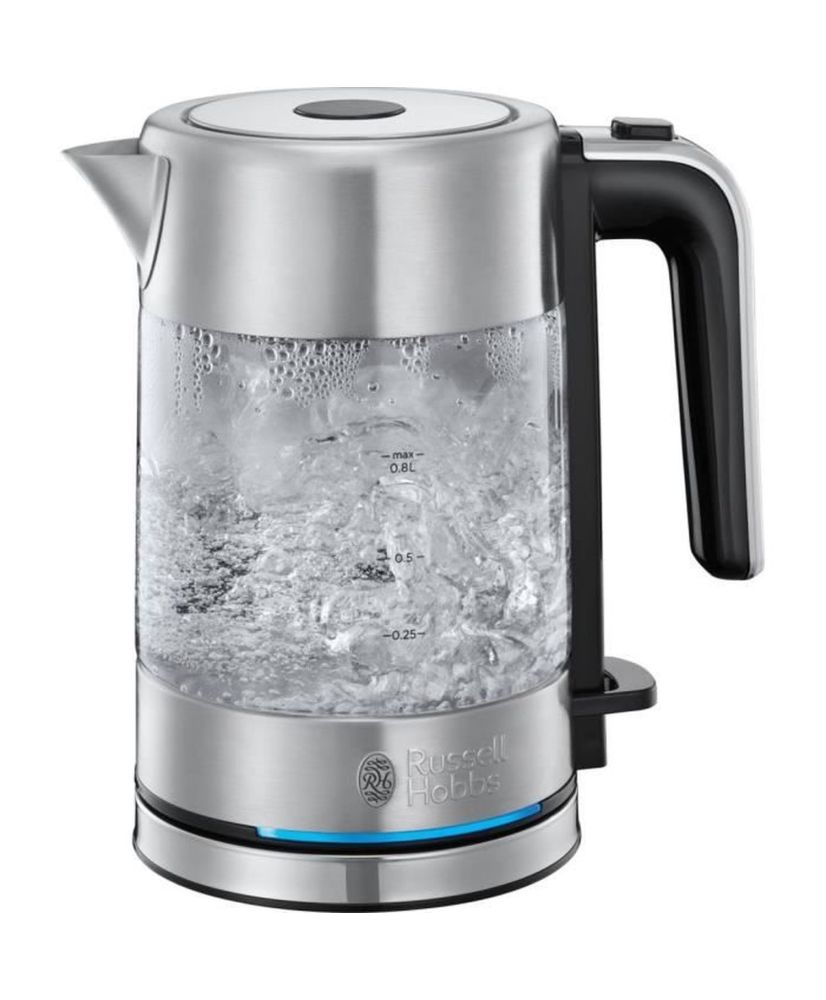 RUSSELL 0.8L Compact Glass Kettle Home Premium Design, Fast Boiling RUSSELL 0.8L Compact Glass Kettle Home Premium Design, Fast Boiling