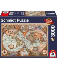 Puzzle - SCHMIDT SPIELE - Mapa del mundo antiguo - 3000 piezas - Arquitectura y monumentos - Adulto
