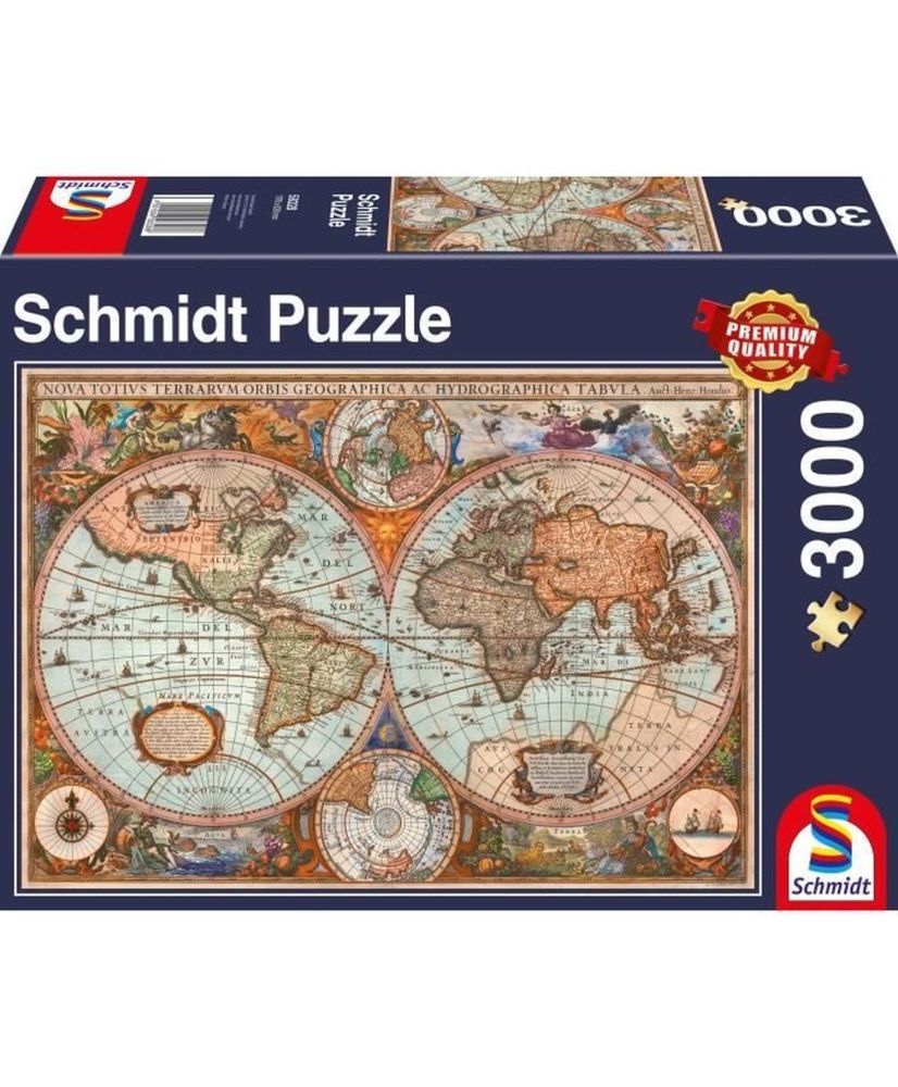 Puzzle - SCHMIDT SPIELE - Mapa del mundo antiguo - 3000 piezas - Arquitectura y monumentos - Adulto Puzzle - SCHMIDT SPIELE - Mapa del mundo antiguo - 3000 piezas - Arquitectura y monumentos - Adulto