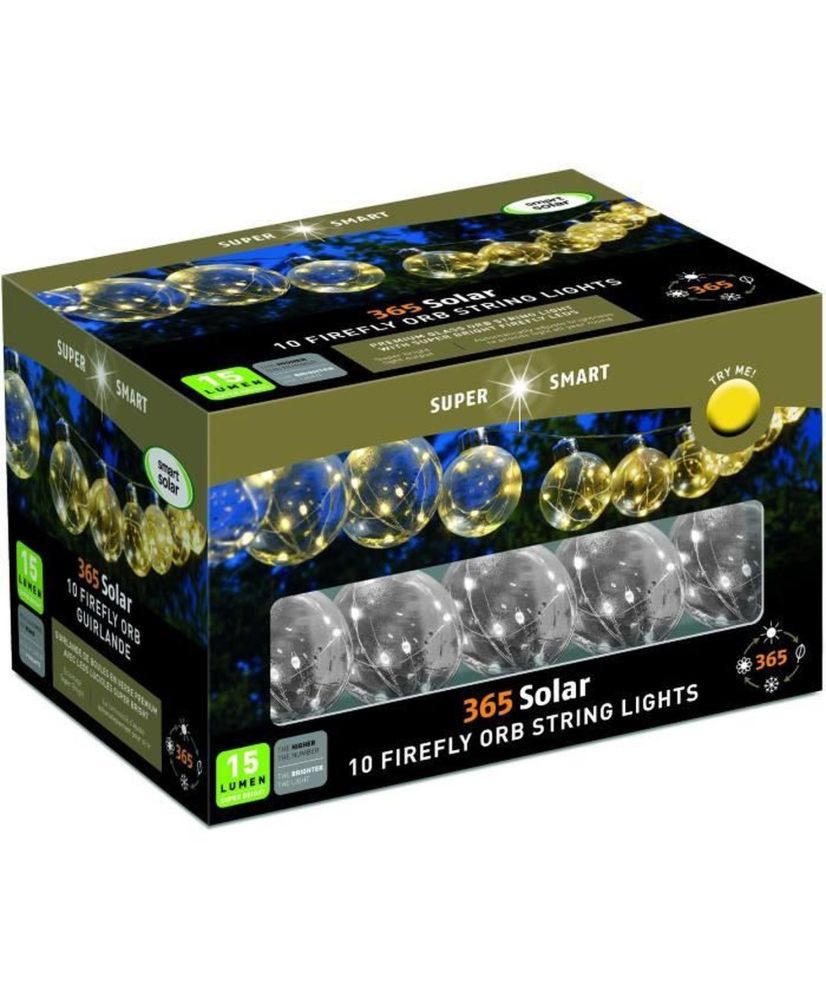 Ghirlanda solare Firefly Orbs 365 - 10 palline luminose da 8 cm - Bianco caldo - 4,7 m Ghirlanda solare Firefly Orbs 365 - 10 palline luminose da 8 cm - Bianco caldo - 4,7 m