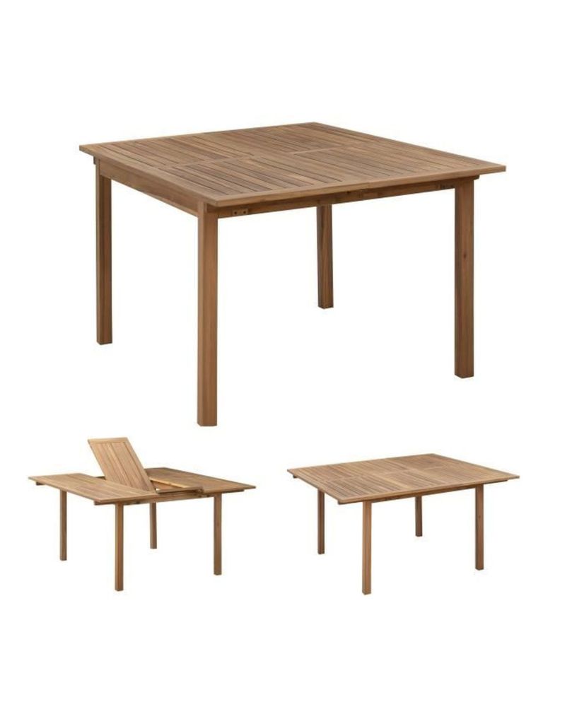 Tavolo da giardino quadrato allungabile per 8 persone - Acacia - Dimensioni: 100/140 x 140 x 75 cm Tavolo da giardino quadrato allungabile per 8 persone - Acacia - Dimensioni: 100/140 x 140 x 75 cm
