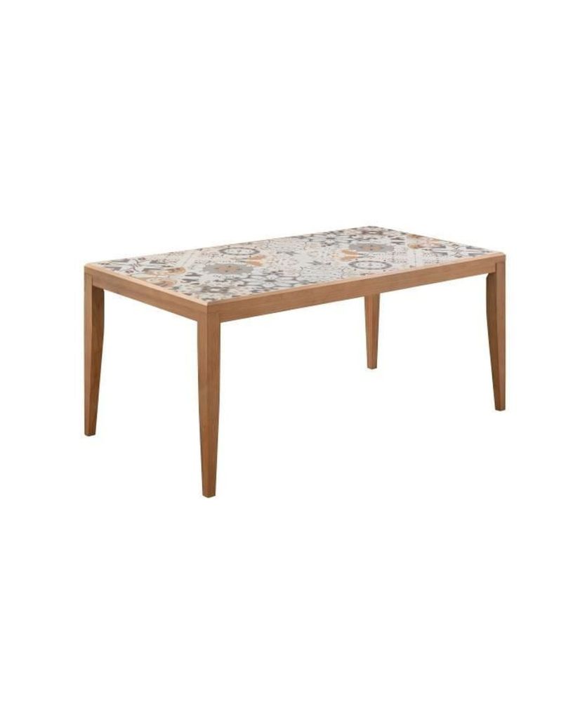 Table de jardin en bois - 162 cm - Bois de pin du Chili + carrelage céramique mosaique Table de jardin en bois - 162 cm - Bois de pin du Chili + carrelage céramique mosaique