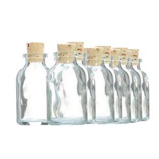 50 mini bottiglie di vetro 6 cm con tappo in sughero