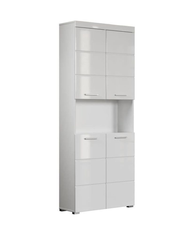 AMANDA Doppelsäule – 4 Türen + 1 Nische – 73 x 31 x 190 cm – Weiß AMANDA Doppelsäule – 4 Türen + 1 Nische – 73 x 31 x 190 cm – Weiß