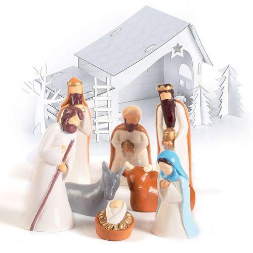 Christmas Crib DIY set with plaster figurines