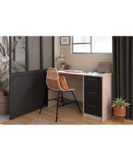 Gerader Schreibtisch mit 3 Schubladen – Brooklyn-Eiche – 121,4 x 55 x 74,5 cm