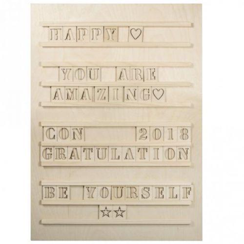 Wooden Letterboard 30 x 42 cm + 96 letters