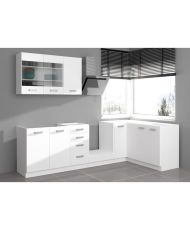 ATLAS Complete corner kitchen with 8 elements (reversible right/left) - white - 270 cm - Worktop not included