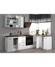 ATLAS Complete corner kitchen with 8 elements (reversible right/left) - white - 270 cm - Worktop not included