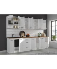 ATLAS Complete corner kitchen with 8 elements (reversible right/left) - white - 270 cm - Worktop not included