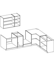 ATLAS Complete corner kitchen with 8 elements (reversible right/left) - white - 270 cm - Worktop not included