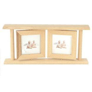 Double wooden picture frame 25 x 12.5 cm