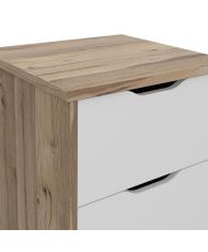 4 drawer chest of drawers - In particle board - oak and white - 45 x 42 x 108 cm