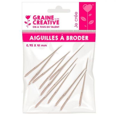 12 embroidery needles 4.1 cm x 0.95 mm