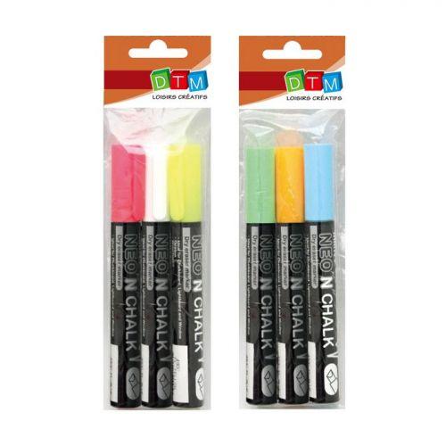 6 chalk markers 6 mm - white-yellow-pink-blue-green-orange