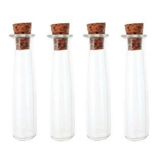 4 mini tubes en verre 4 cm à bouchon liège