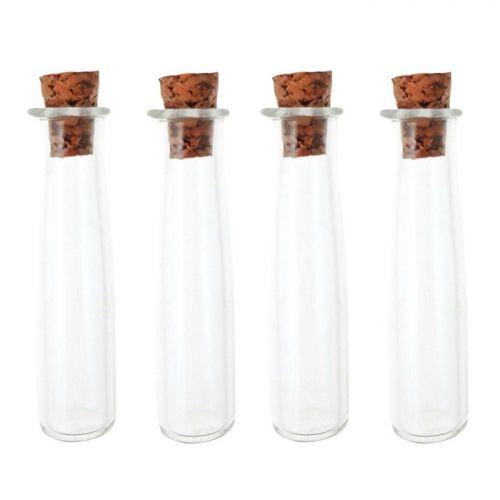 4 mini tubos de vidrio 4 cm con corcho